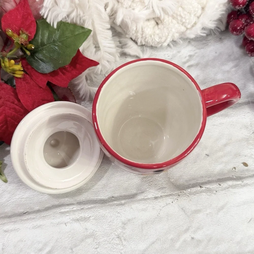 Cookies for Santa Ceramic Plate & Milk Mug Red & White Christmas Holiday Decore